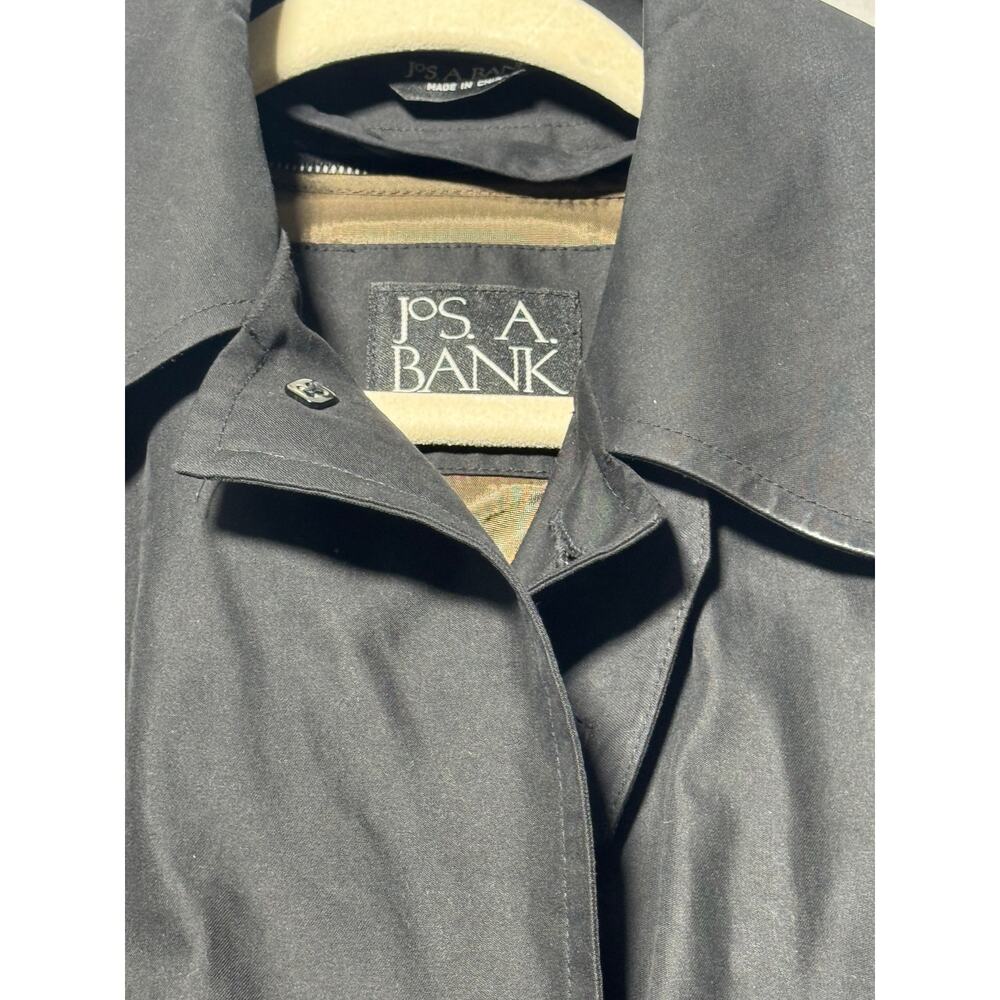 Jos. A. Bank Trench Coat Mens 40R Black Single-Breasted Removable Plaid Lined - Picture 11 of 16